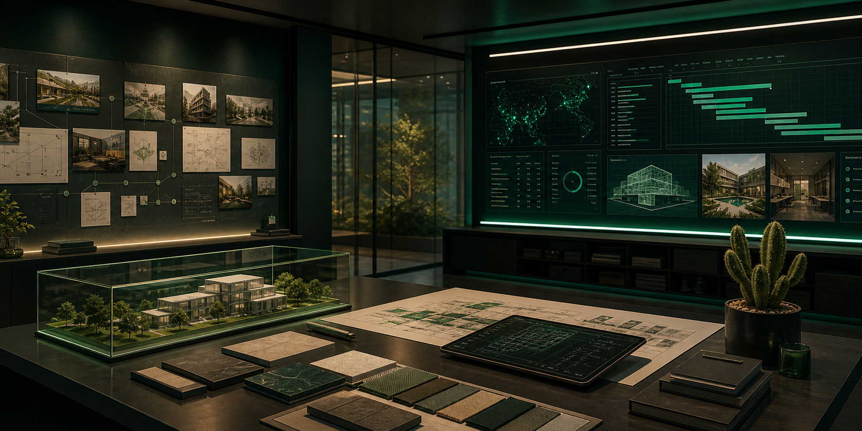 Visual sul metodo CACTUS con workflow operativo, dashboard e un cactus come elemento secondario